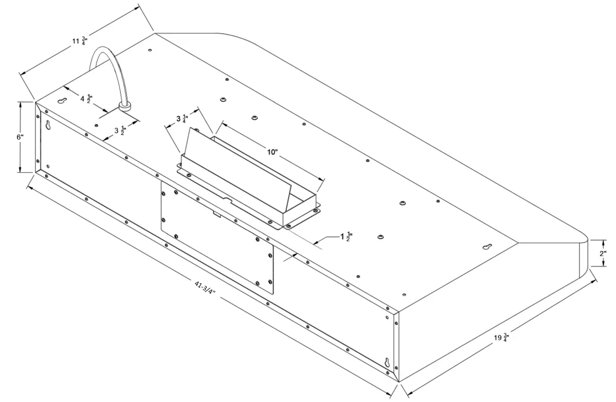 Awoco RH R06 42 Ducted Under Cabinet Range Hood- fig1