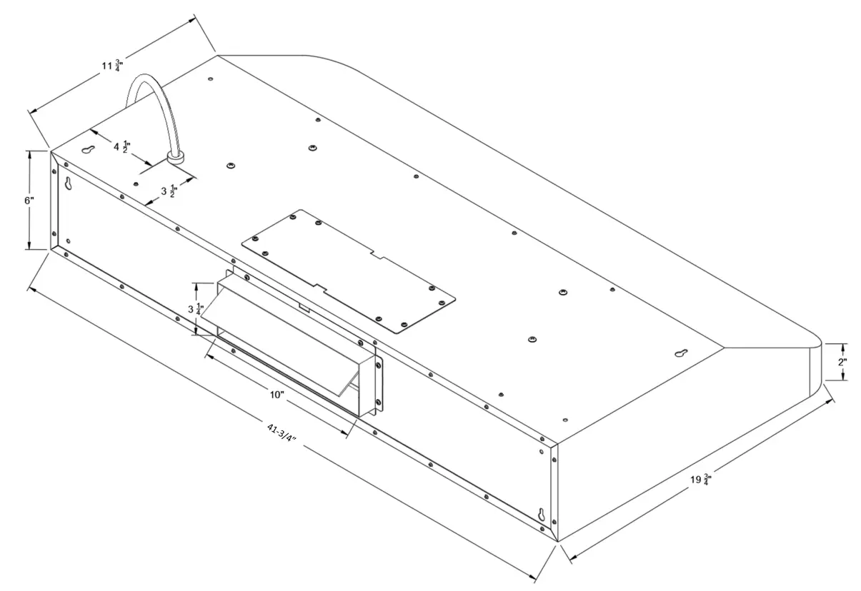 Awoco RH R06 42 Ducted Under Cabinet Range Hood- fig2