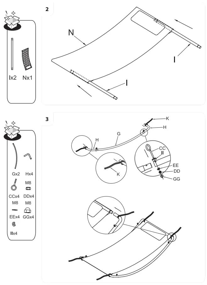adeo 3276000707370 Hammock with Mosquito Net - Figure 3
