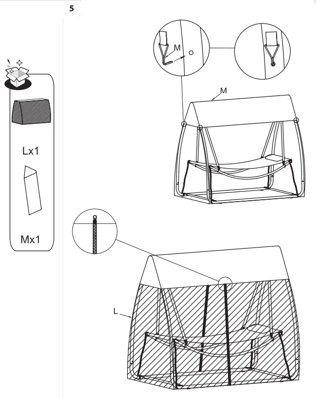 adeo 3276000707370 Hammock with Mosquito Net - Figure 5