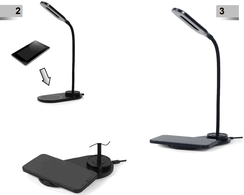gembird TA WPC10 LED 01 Desk Lamp with Wireless Charger - FIGURE 2