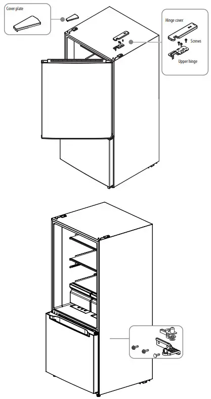 Midea MRB19B7AWW Stainless Steel Bottom Freezer Refrigerator - Remove the refrigerator