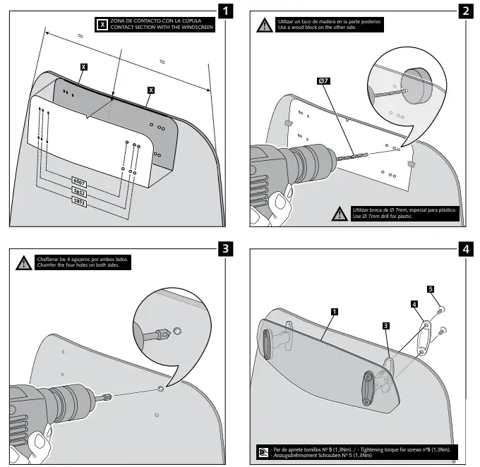 ABMOTO BMW S 1000 XR Plexi Shield PUIG Touring Windshield - 4
