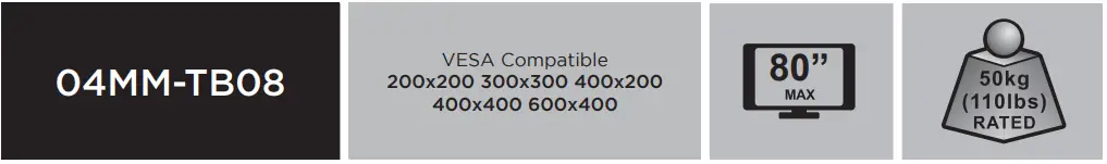 Matchmaster 04MM-TB08 Full-Motion TV Wall Mount - fig 3