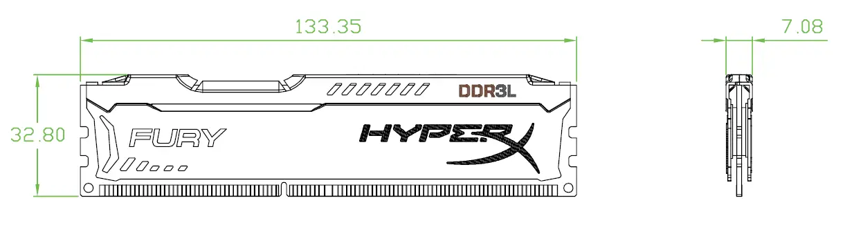 HYPERX HX316LC10FB-4 4GB 512M x 64-Bit DDR3L-1600CL10 240-Pin DIMM PC RAM 1