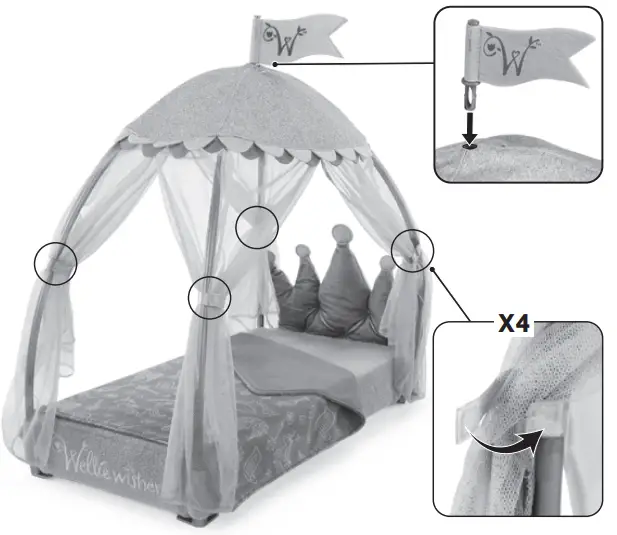 American-Girl-HMJ74-Canopy-Bed-for-WellieWishers-Dolls-fig-4