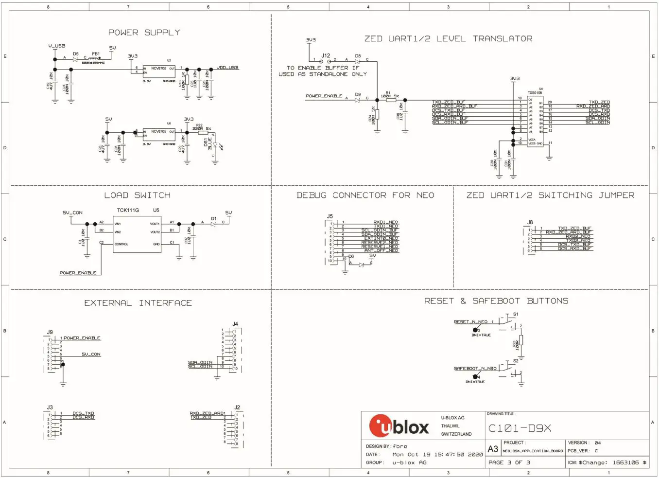 u-blox C101-D9C Application Board User Guide - Appendix