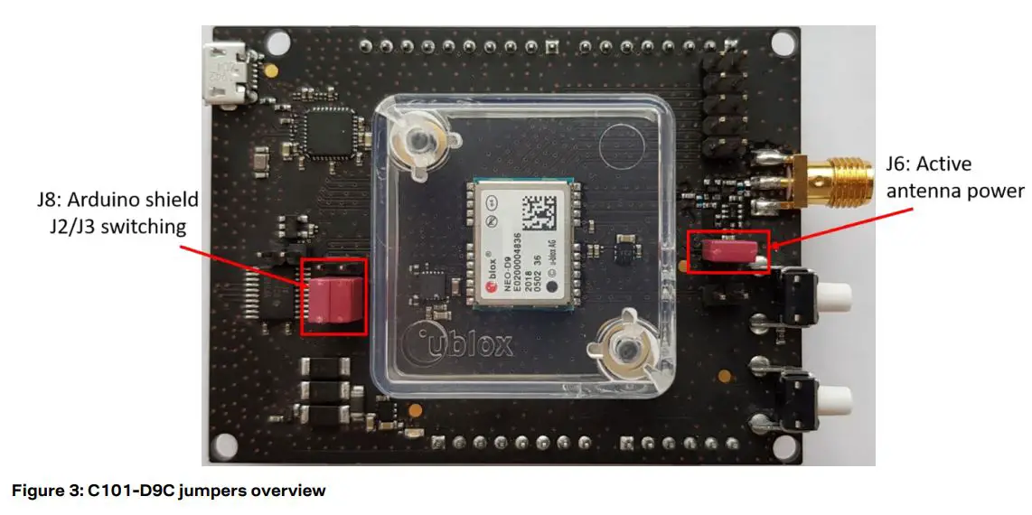 u-blox C101-D9C Application Board User Guide - Figure 3