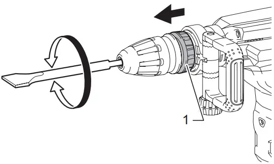 Makita Cordless Demolition Hammer HM002G - Bit angle