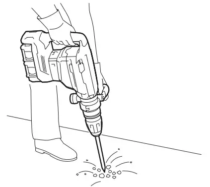 Makita Cordless Demolition Hammer HM002G - Chipping