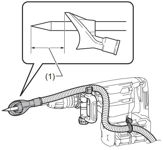 Makita Cordless Demolition Hammer HM002G - distance