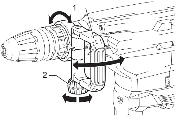 Makita Cordless Demolition Hammer HM002G - handle