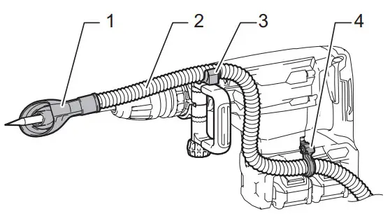 Makita Cordless Demolition Hammer HM002G - hose holders