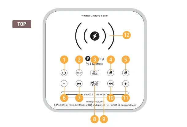 Homtime S1-QI Bluetooth Speaker System with Alarm Clock Wireless Charging Station fig9