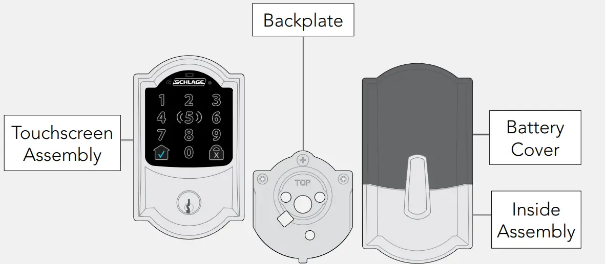 SCHLAGE Encode Plus Smart WiFi Deadbolt - Backplate