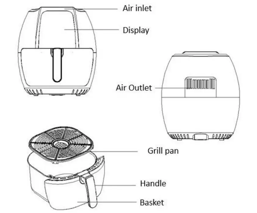 Healthy Choice AF900 8 Litre Digital Air Fryer fig1