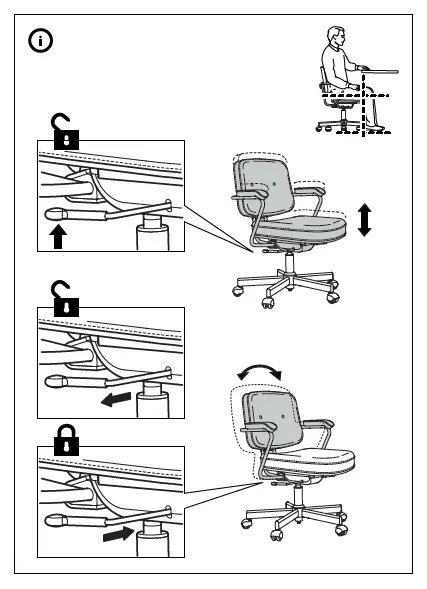 IKEA ALEFJALL Office Chair Instruction FIG 14