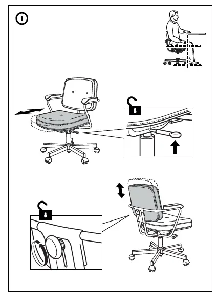 IKEA ALEFJALL Office Chair Instruction FIG 15