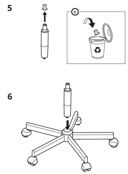IKEA ALEFJALL Office Chair Instruction FIG 5