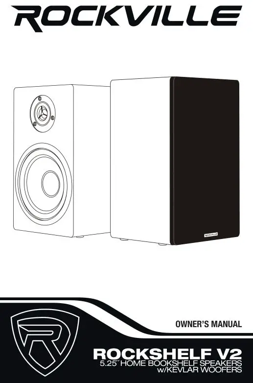 ROCKVILLE 5.25 inch Home Bookshelf Speakers Kevlar Woofers Owner's Manual