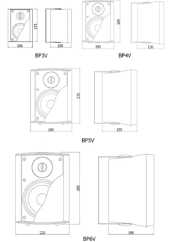 adastra BPV Series 100V Outdoor Speakers fig4