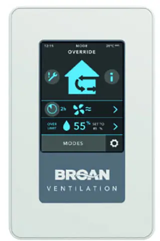 BROAN VTTOUCHW Advanced Touchscreen Control