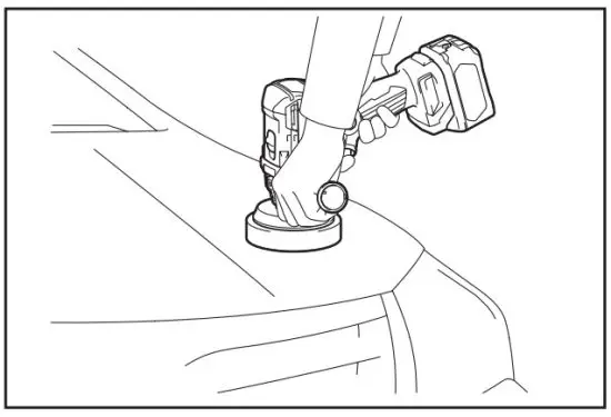 makita VP01 Cordless Sander Polisher - Polishing operation