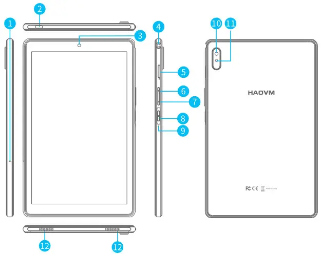 HAOVM MEDIAPAD P9 Android 10 9 Inch Tablet - Product Overview