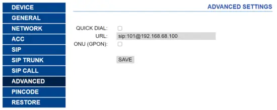 FERMAX MILO 1W Panels 1 2 Mpx Colour HD Camera - FERMAX MILO 1W Panels 1.2 Mpx Colour HD Camera - Advanced Settings