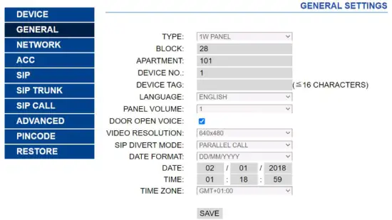 FERMAX MILO 1W Panels 1 2 Mpx Colour HD Camera - FERMAX MILO 1W Panels 1.2 Mpx Colour HD Camera - Device Information1