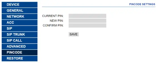 FERMAX MILO 1W Panels 1 2 Mpx Colour HD Camera - FERMAX MILO 1W Panels 1.2 Mpx Colour HD Camera - Pincode Settings