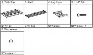 FIG 2 Parts and Hardware List