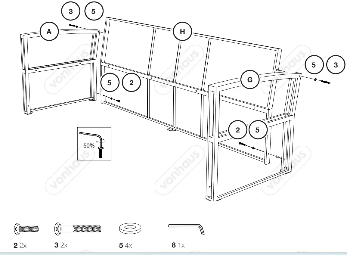 VonHaus 2500488 7 Seater Rattan Garden Dining Set - fig 1