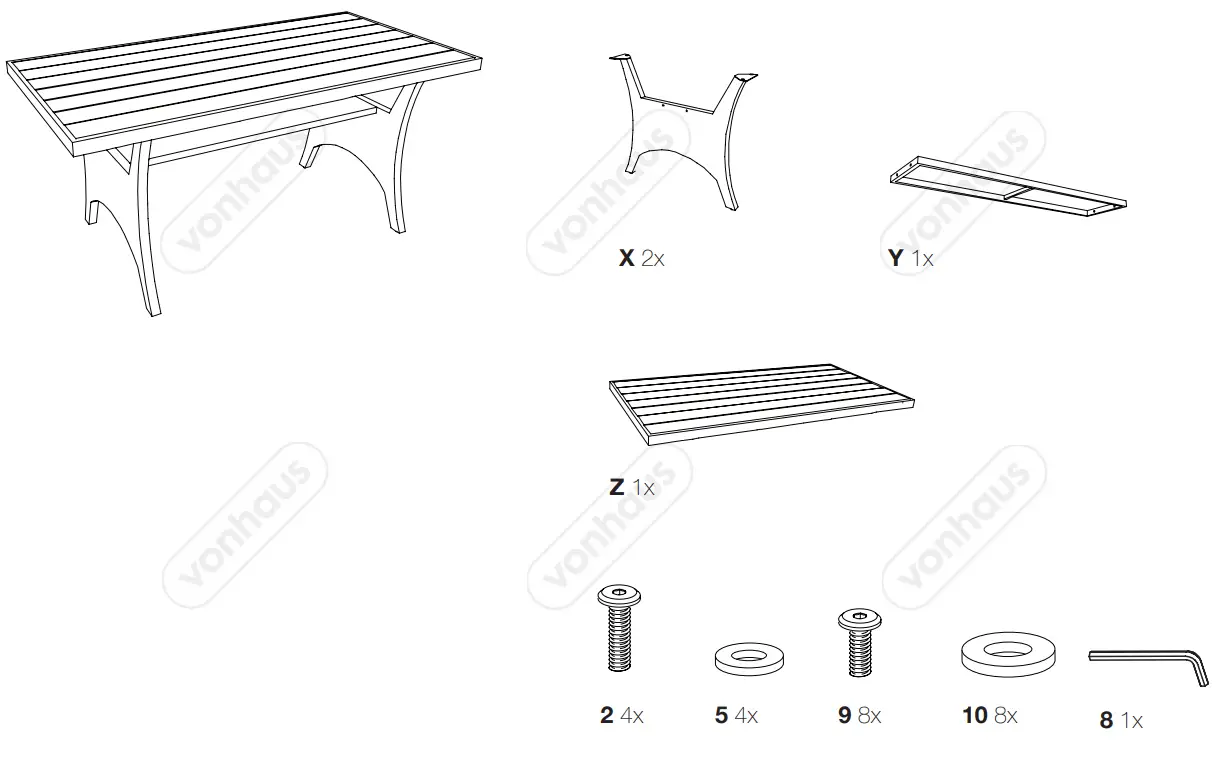 VonHaus 2500488 7 Seater Rattan Garden Dining Set - fig 11