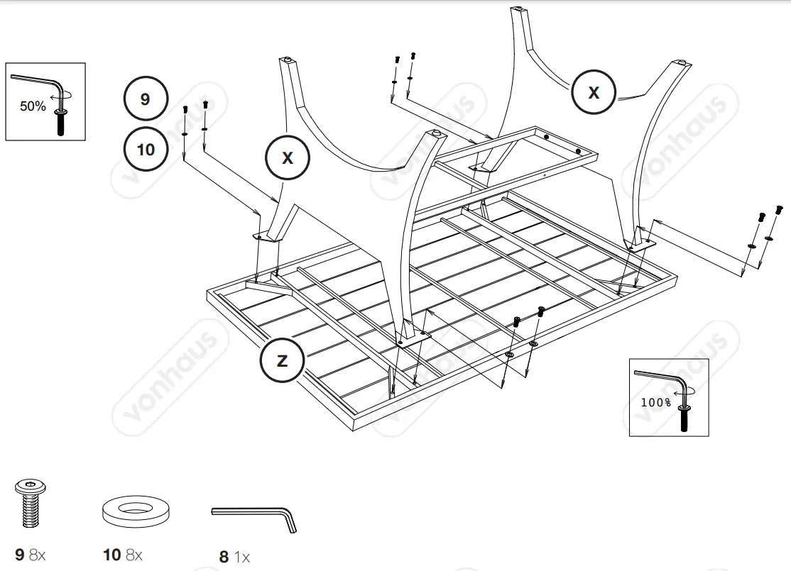 VonHaus 2500488 7 Seater Rattan Garden Dining Set - fig 13
