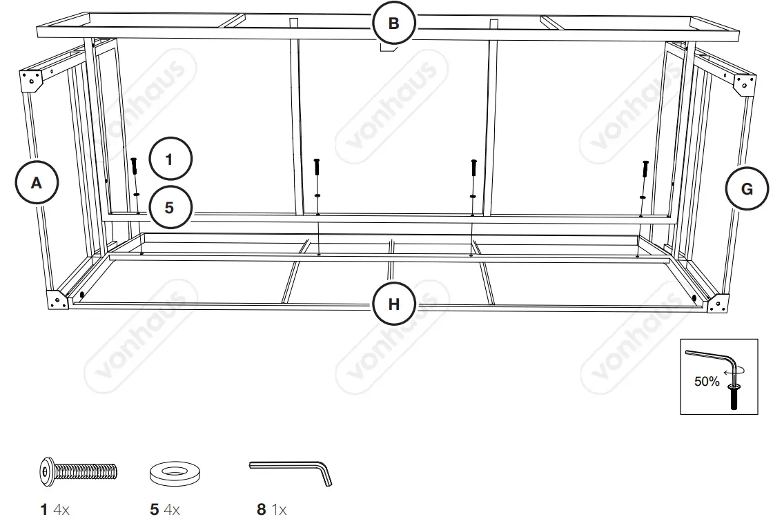 VonHaus 2500488 7 Seater Rattan Garden Dining Set - fig 2