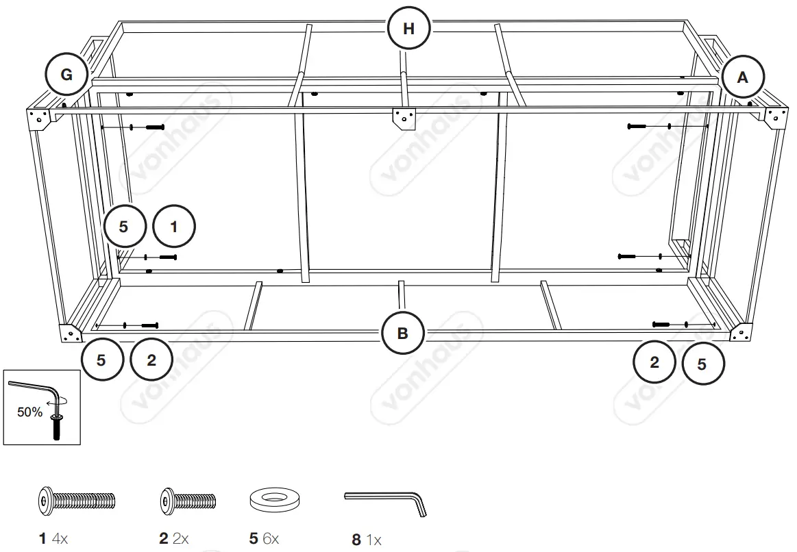 VonHaus 2500488 7 Seater Rattan Garden Dining Set - fig 3