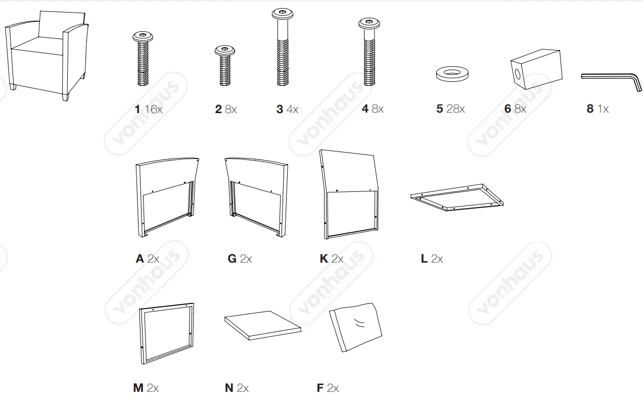 VonHaus 2500488 7 Seater Rattan Garden Dining Set - fig 6