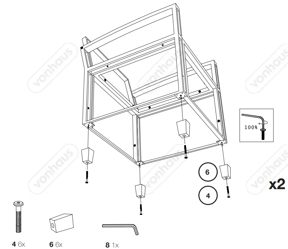 VonHaus 2500488 7 Seater Rattan Garden Dining Set - fig 9