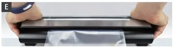 nutrichef Vacuum Sealer User Manual - Immediately press on both sides of the lid with two hands