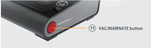 nutrichef Vacuum Sealer User Manual - VAC MARINATE button