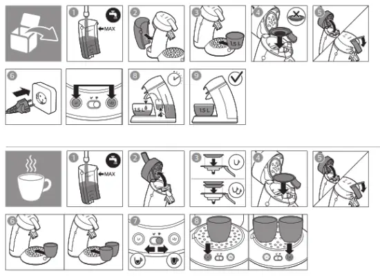 PHILIPS CSA210 Pod Coffee Machine - Fig