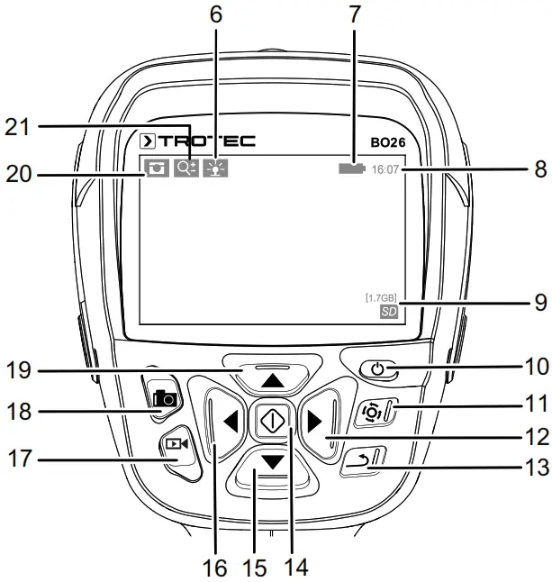 TROTEC BO26 Video inspection camera Videoscope - Display