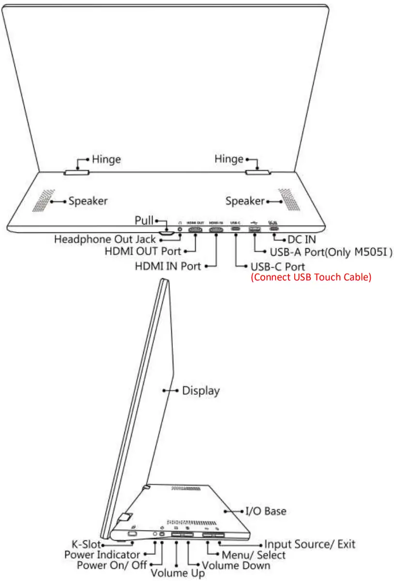 Gechic M505T 15 6 Inch 16 9 Portable Multi Touch LCD Monitor - Product & Accessories