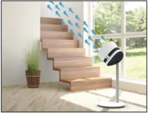 a room with a large window