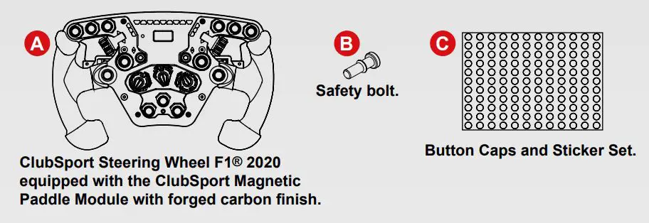 FANATEC ClubSport Steering Wheel F1 2020-PACKAGE CONTENTS