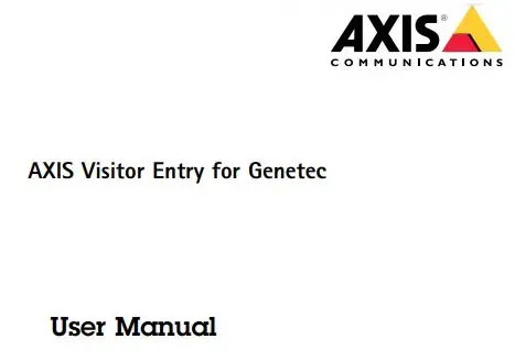 AXIS Visitor Entry for Genetec User Manual