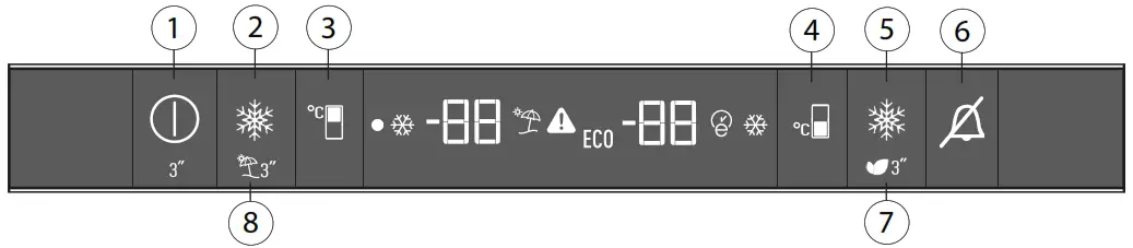 Blomberg KNE4564EVI Full integrated Frost Free Combi Fridge Freezer - Control Panel
