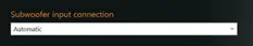 Select the input signal option of the subwoofer