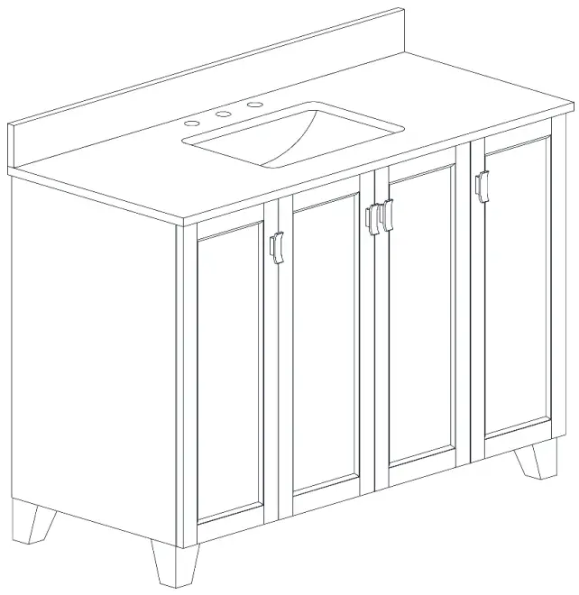 HOME DECORATORS COLLECTION 21011-VS49GQ-WT Jackson 49 Inch Single vanity